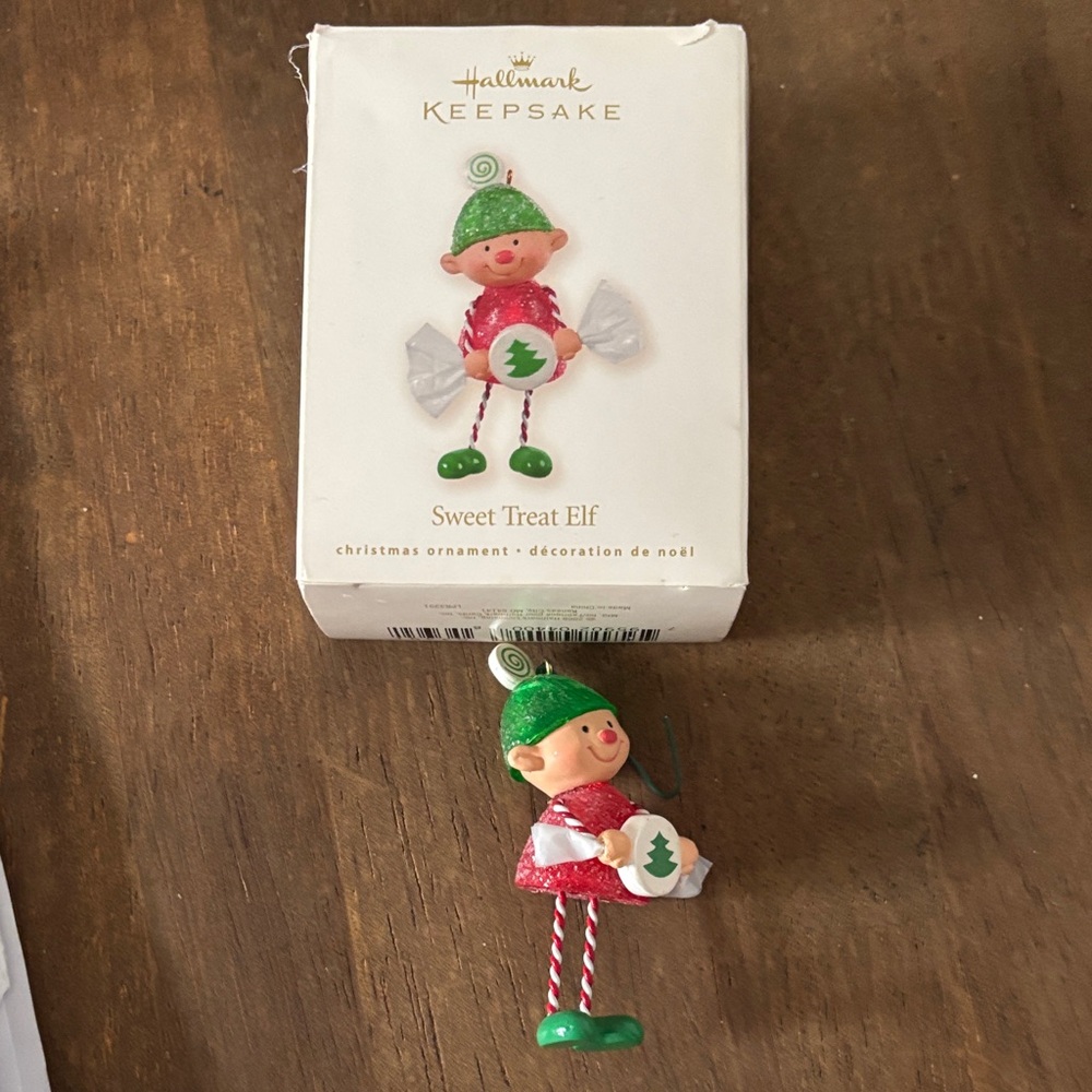 Hallmark Festive Elf Ornament in Red and Green
